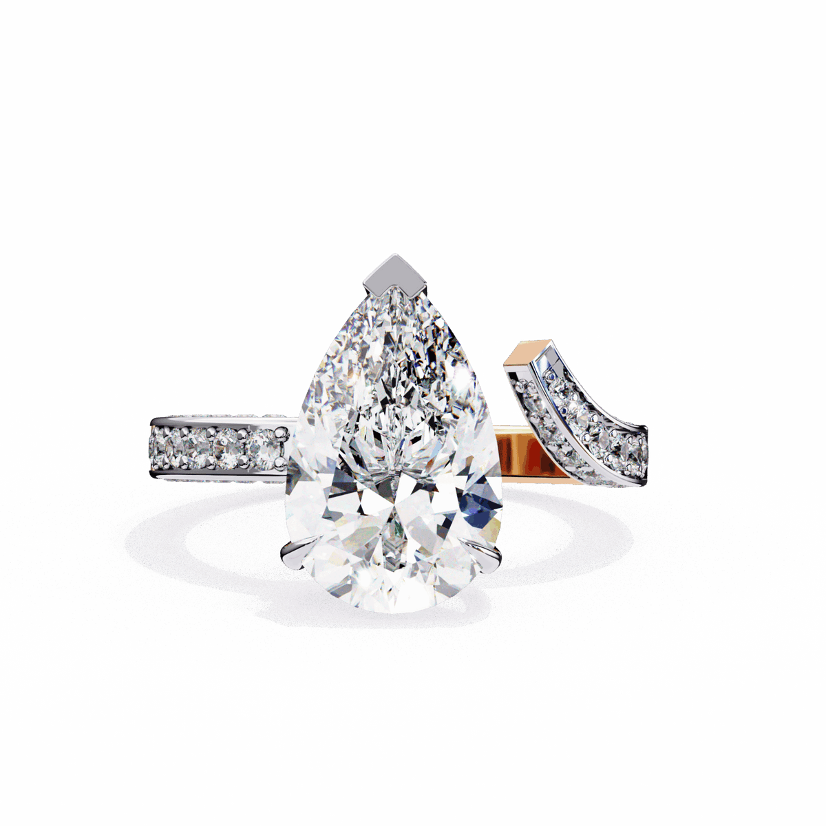 3.5 Carat Pear Modern Essential Ring in Moissanite | House of Estara