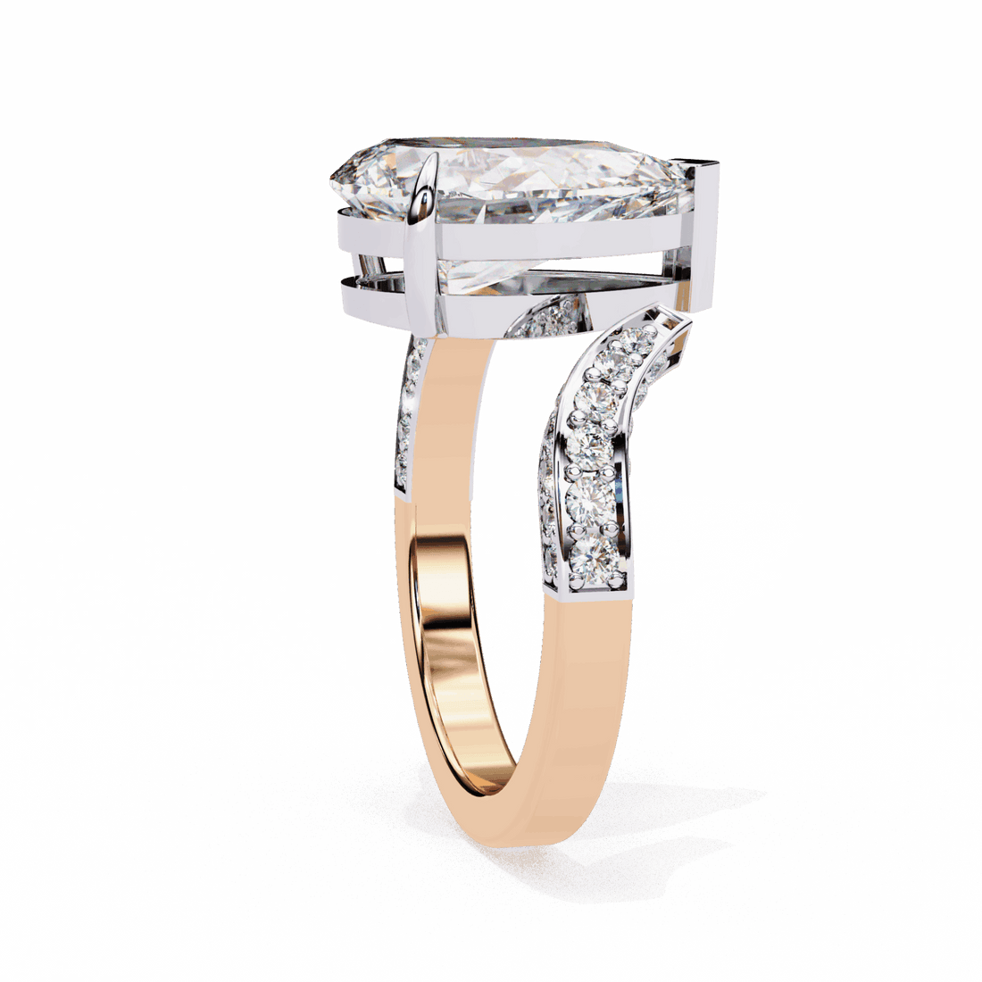 3.5 Carat Pear Modern Essential Ring in Moissanite | House of Estara