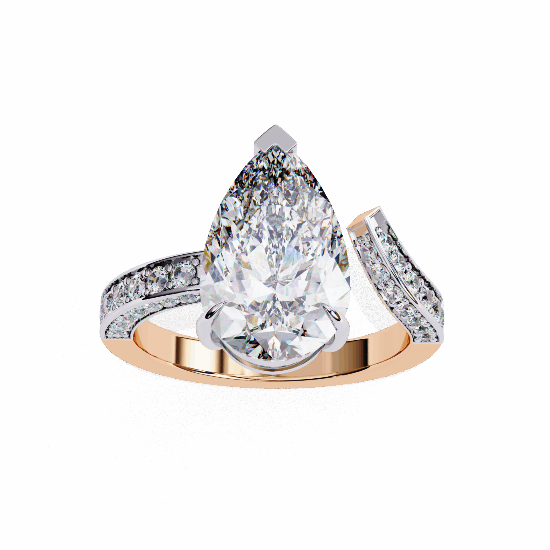 3.5 Carat Pear Modern Essential Ring in Moissanite | House of Estara