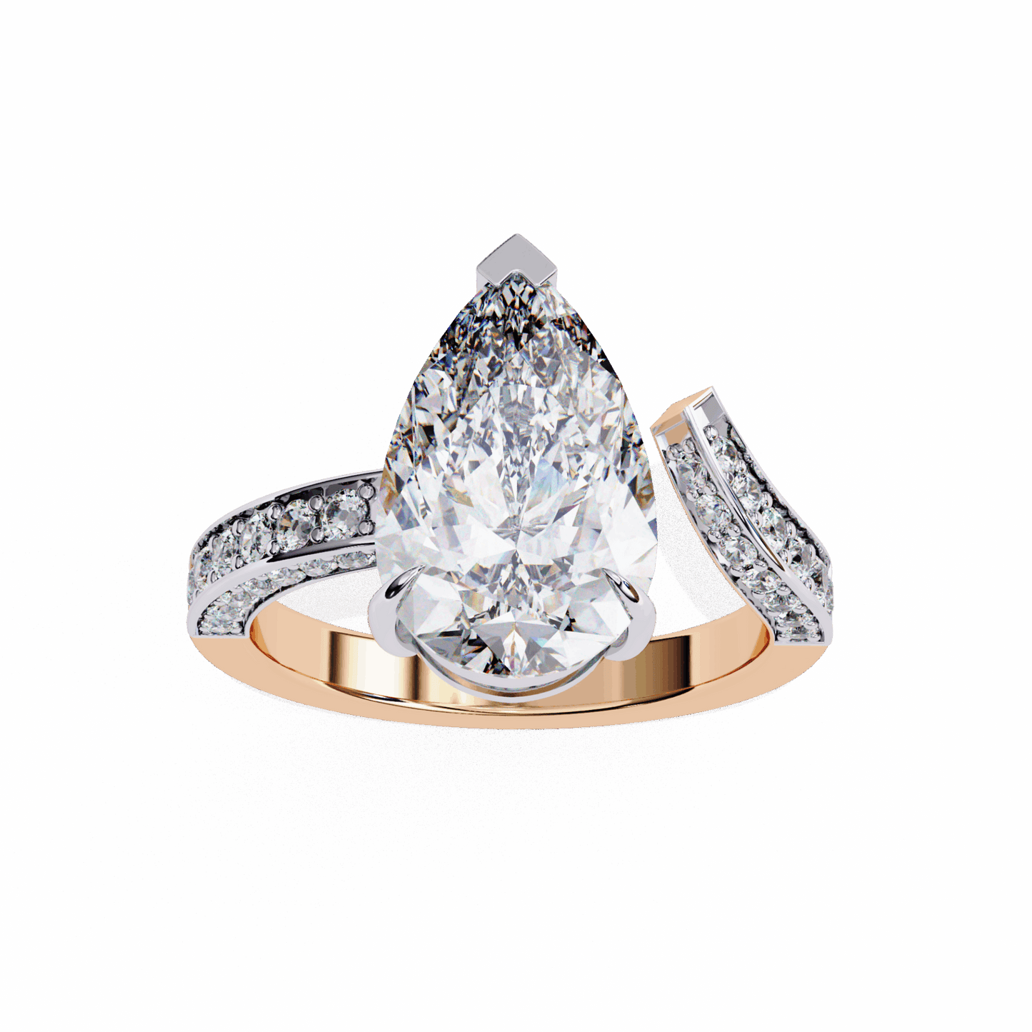 3.5 Carat Pear Modern Essential Ring in Moissanite | House of Estara