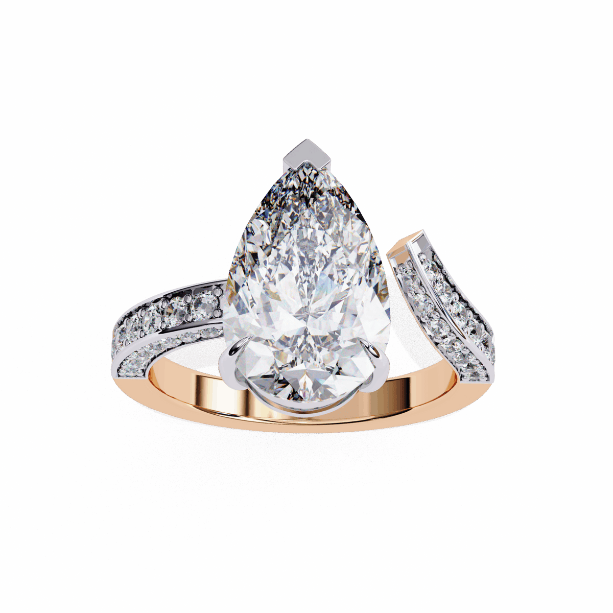 3.5 Carat Pear Modern Essential Ring in Moissanite | House of Estara