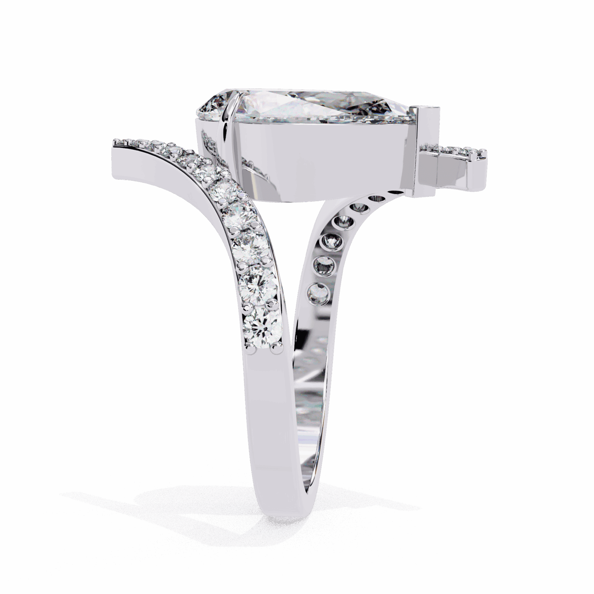 3.5 Carat Pear Minimal Statement Ring in Moissanite | House of Estara