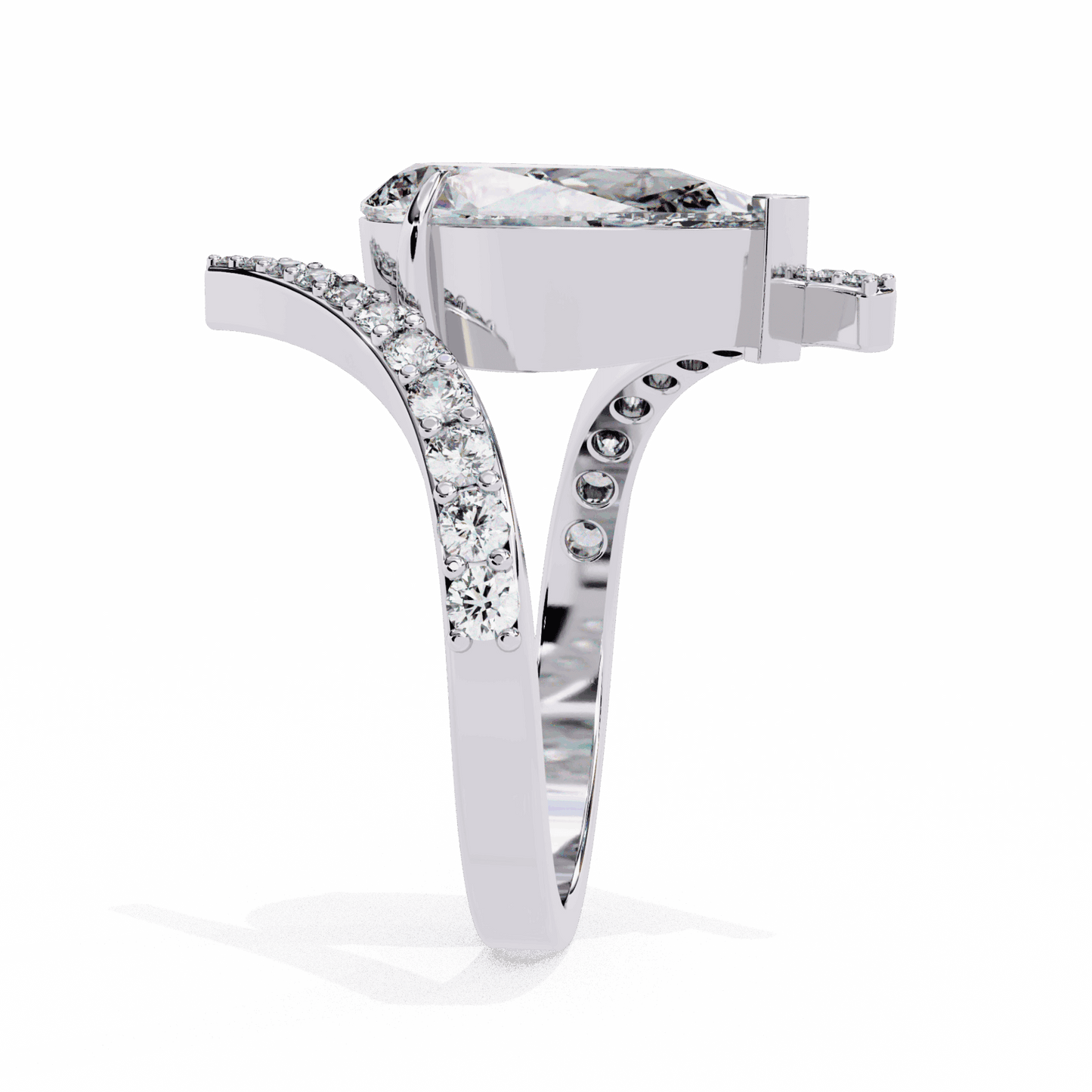 3.5 Carat Pear Minimal Statement Ring in Moissanite | House of Estara