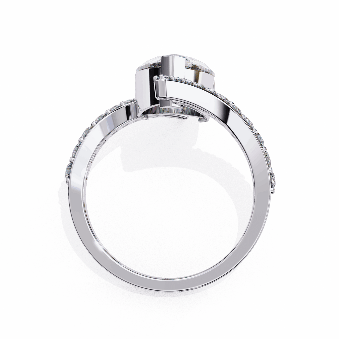 3.5 Carat Pear Minimal Statement Ring in Moissanite | House of Estara