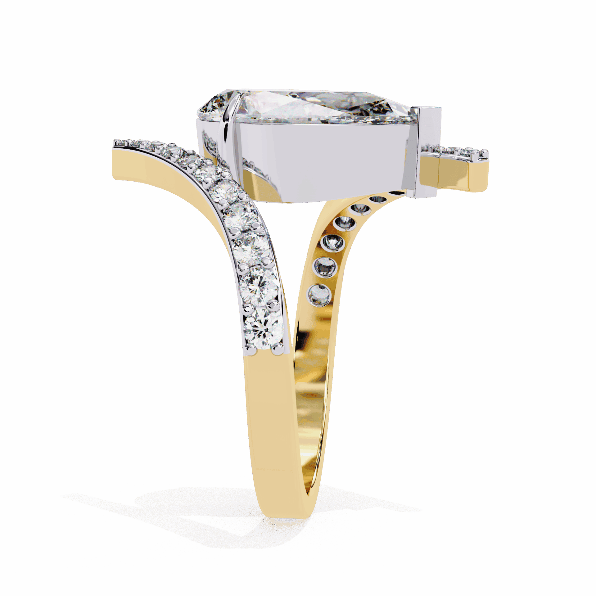3.5 Carat Pear Minimal Statement Ring in Moissanite | House of Estara
