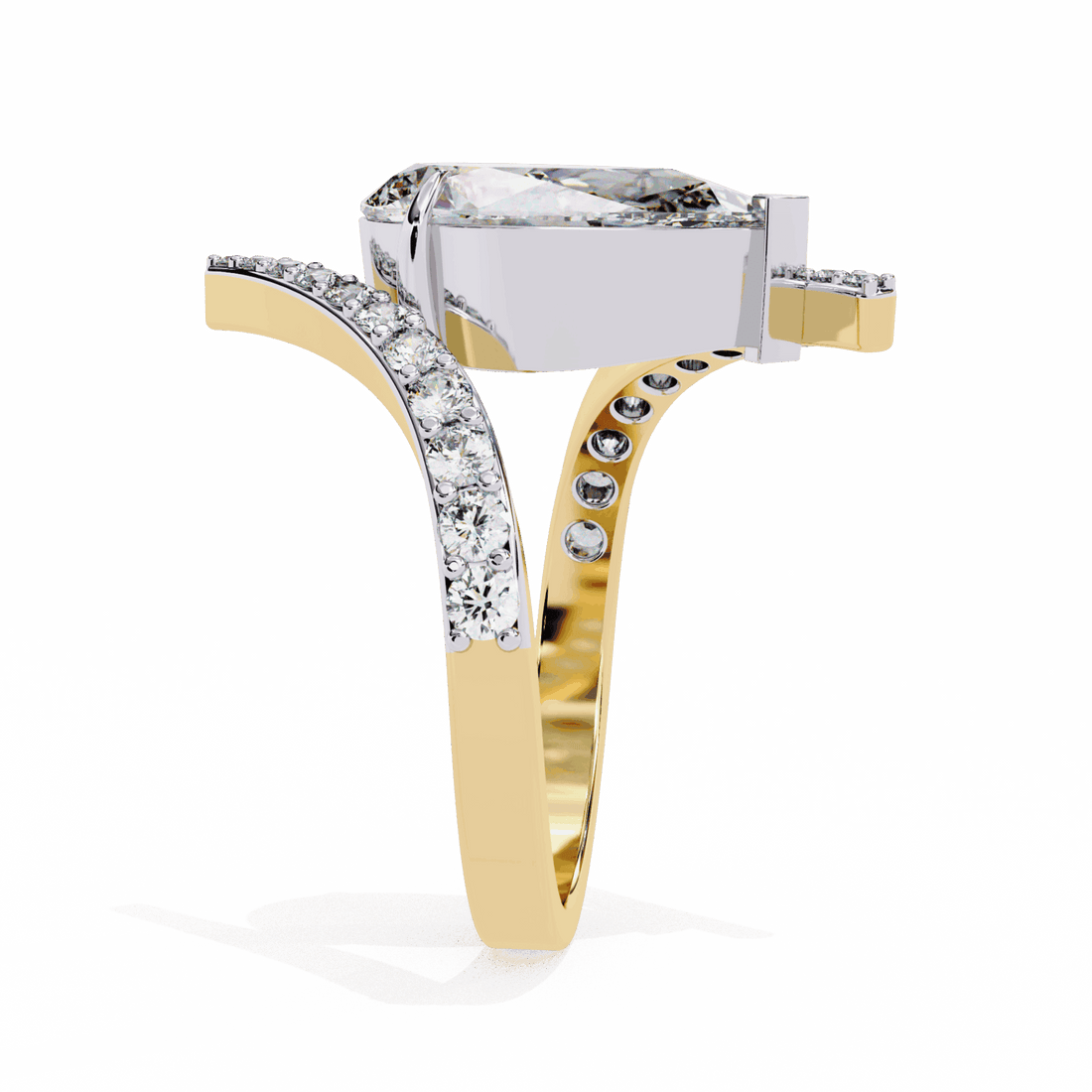 3.5 Carat Pear Minimal Statement Ring in Moissanite | House of Estara