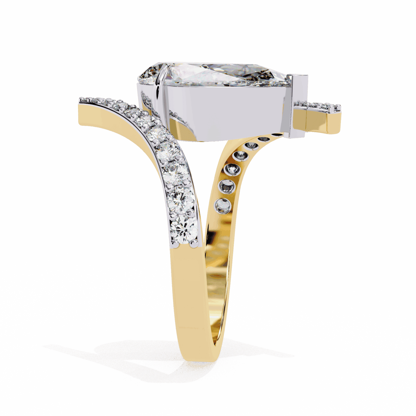 3.5 Carat Pear Minimal Statement Ring in Moissanite | House of Estara