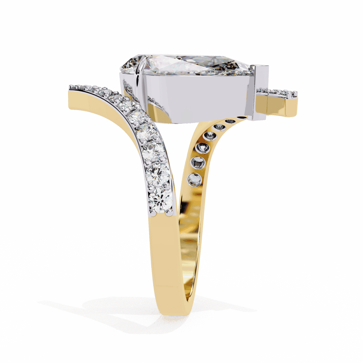 3.5 Carat Pear Minimal Statement Ring in Moissanite | House of Estara