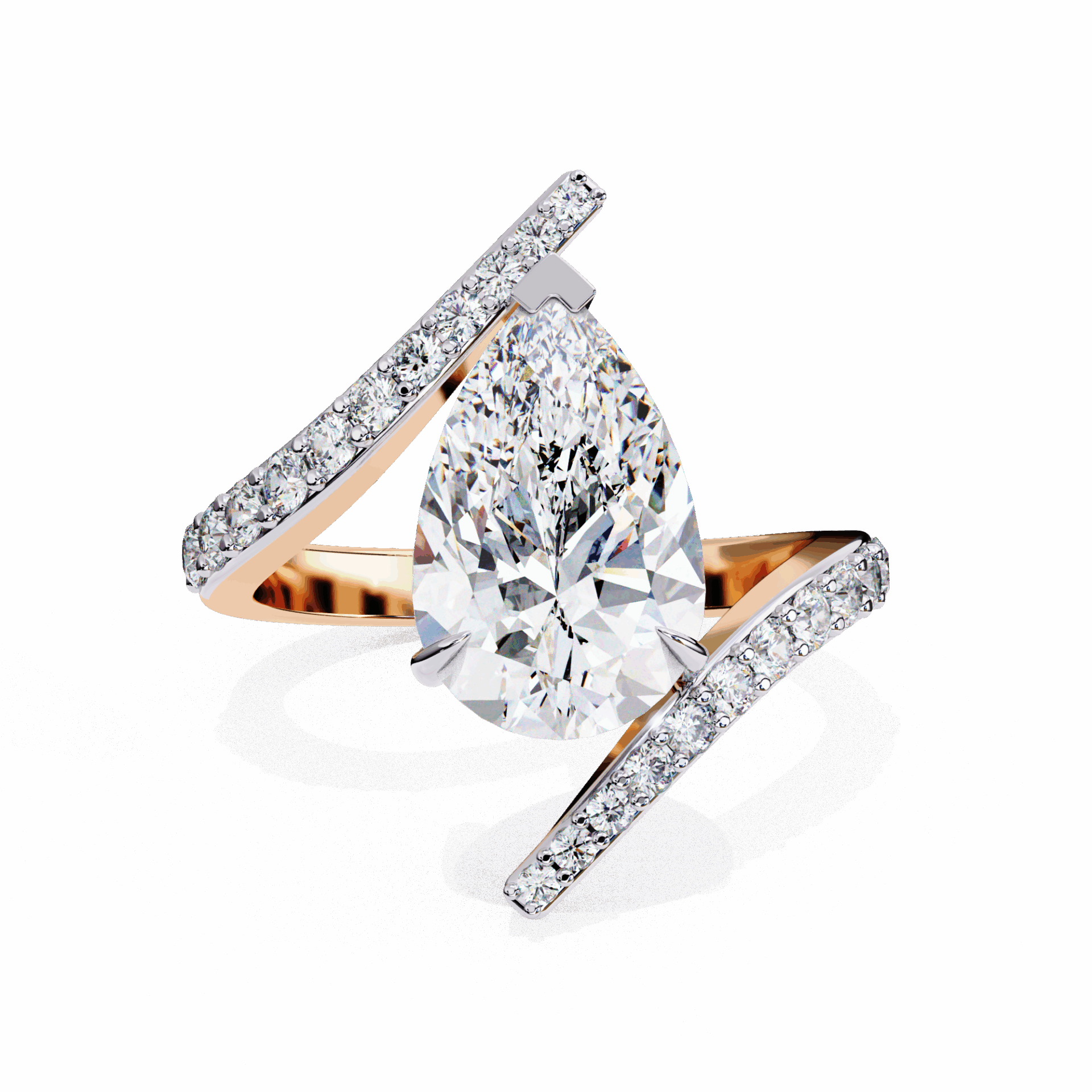3.5 Carat Pear Minimal Statement Ring in Moissanite | House of Estara