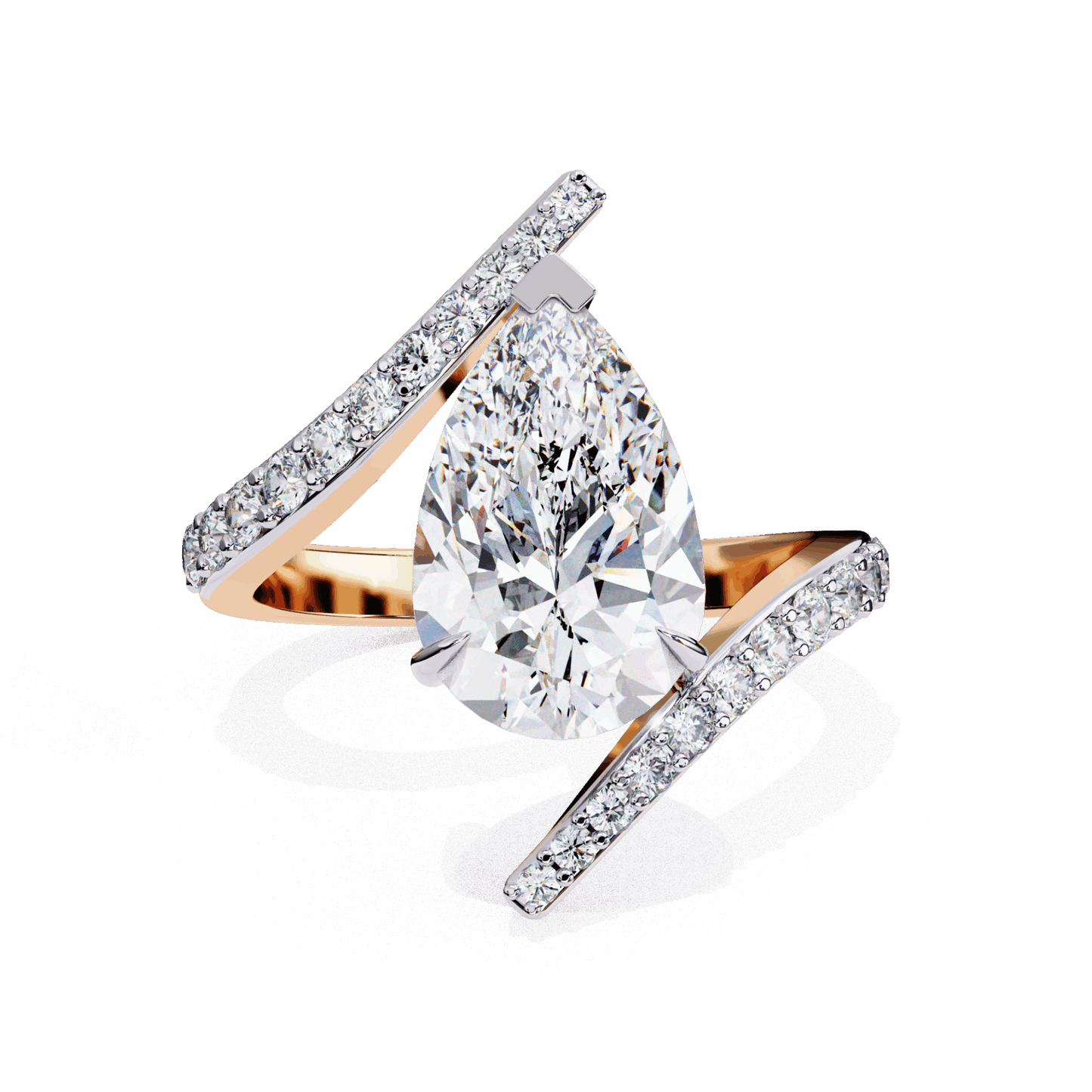 3.5 Carat Pear Minimal Statement Ring in Moissanite | House of Estara