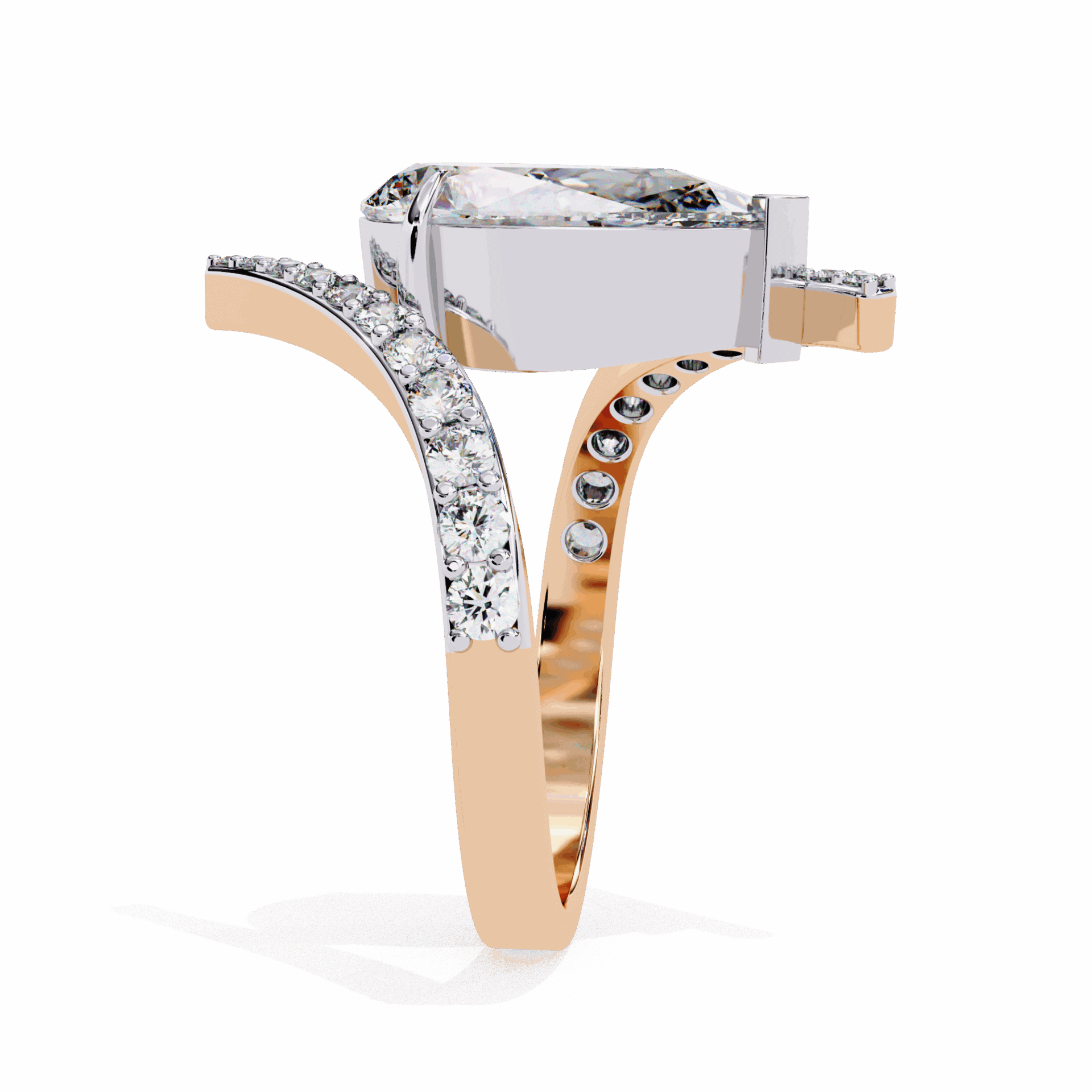 3.5 Carat Pear Minimal Statement Ring in Moissanite | House of Estara