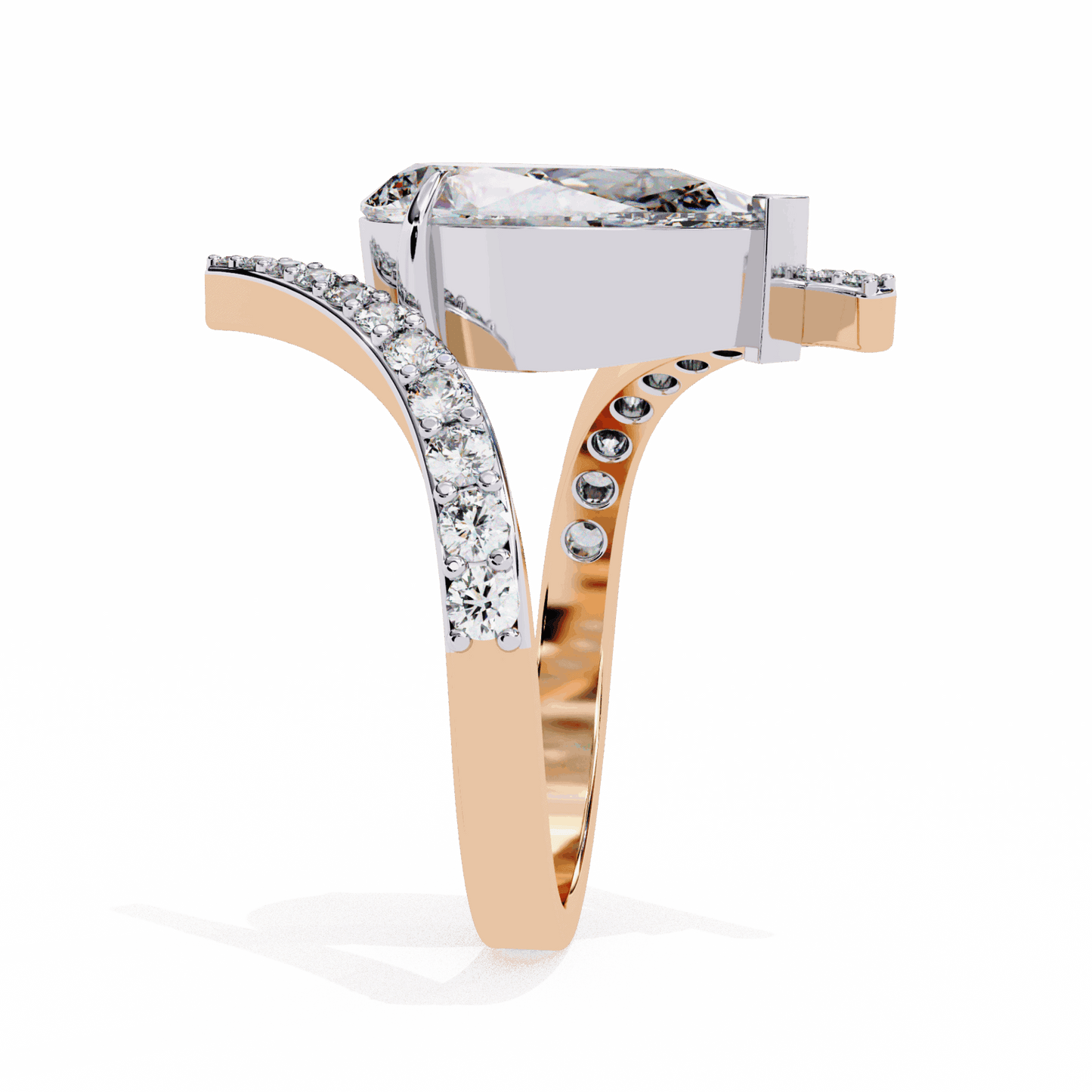 3.5 Carat Pear Minimal Statement Ring in Moissanite | House of Estara