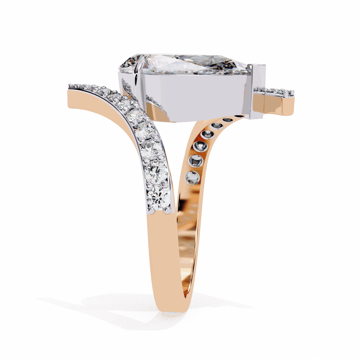 3.5 Carat Pear Minimal Statement Ring in Moissanite | House of Estara