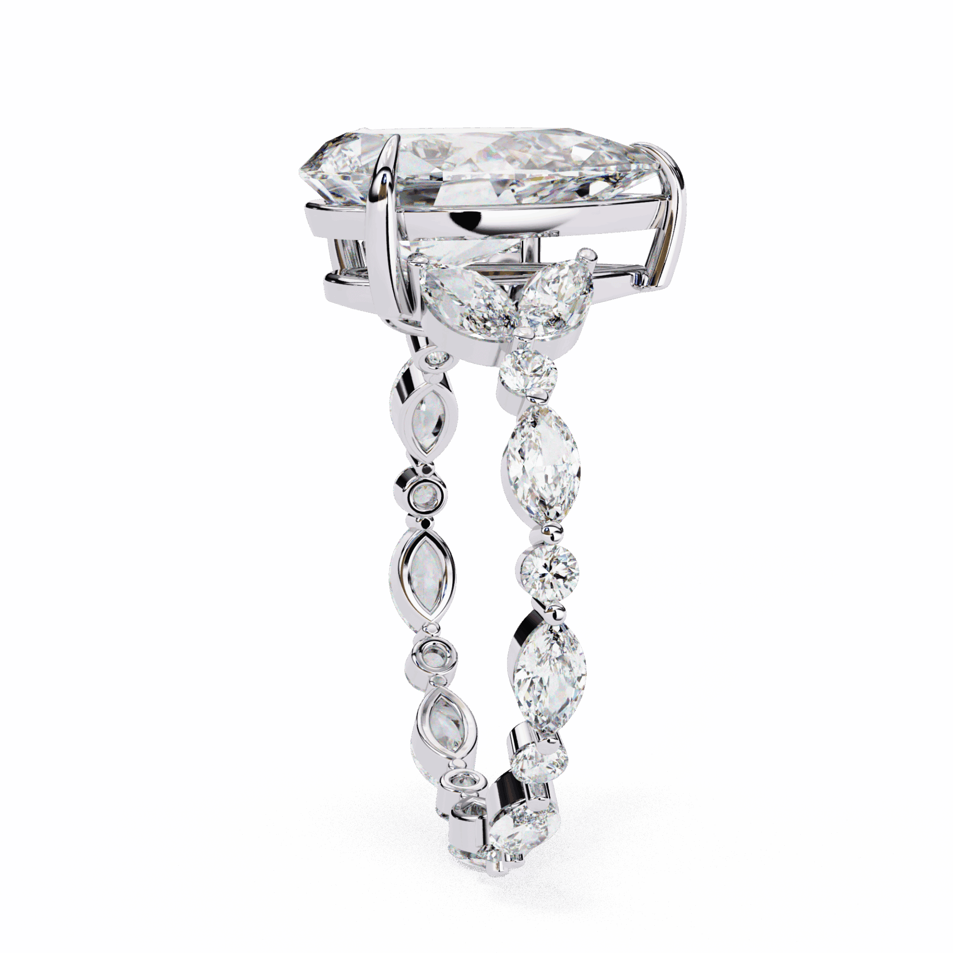 4 Carat Pear Signature Wear Ring in Moissanite | House of Estara