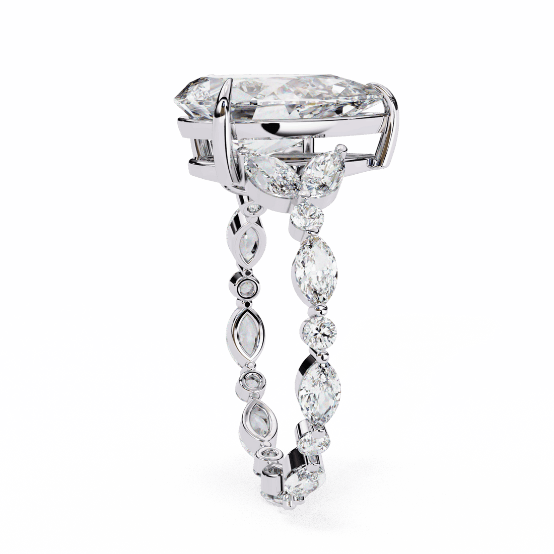 4 Carat Pear Signature Wear Ring in Moissanite | House of Estara