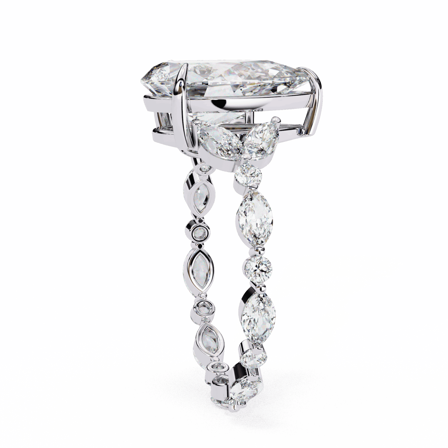 4 Carat Pear Signature Wear Ring in Moissanite | House of Estara