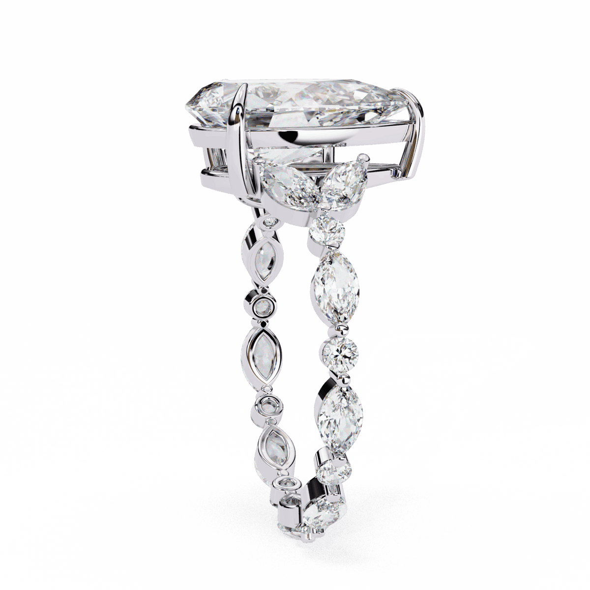 4 Carat Pear Signature Wear Ring in Moissanite | House of Estara