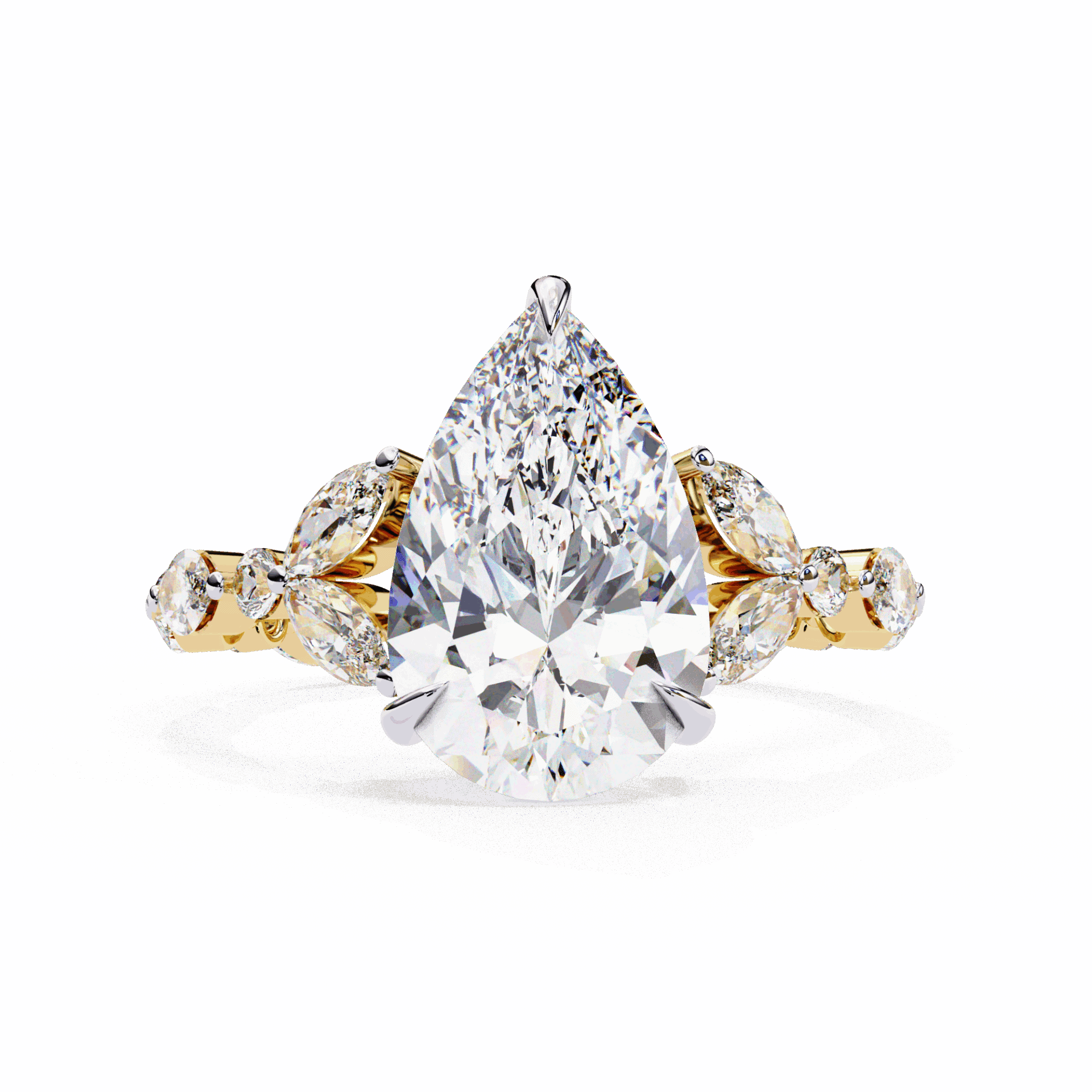 4 Carat Pear Signature Wear Ring in Moissanite | House of Estara