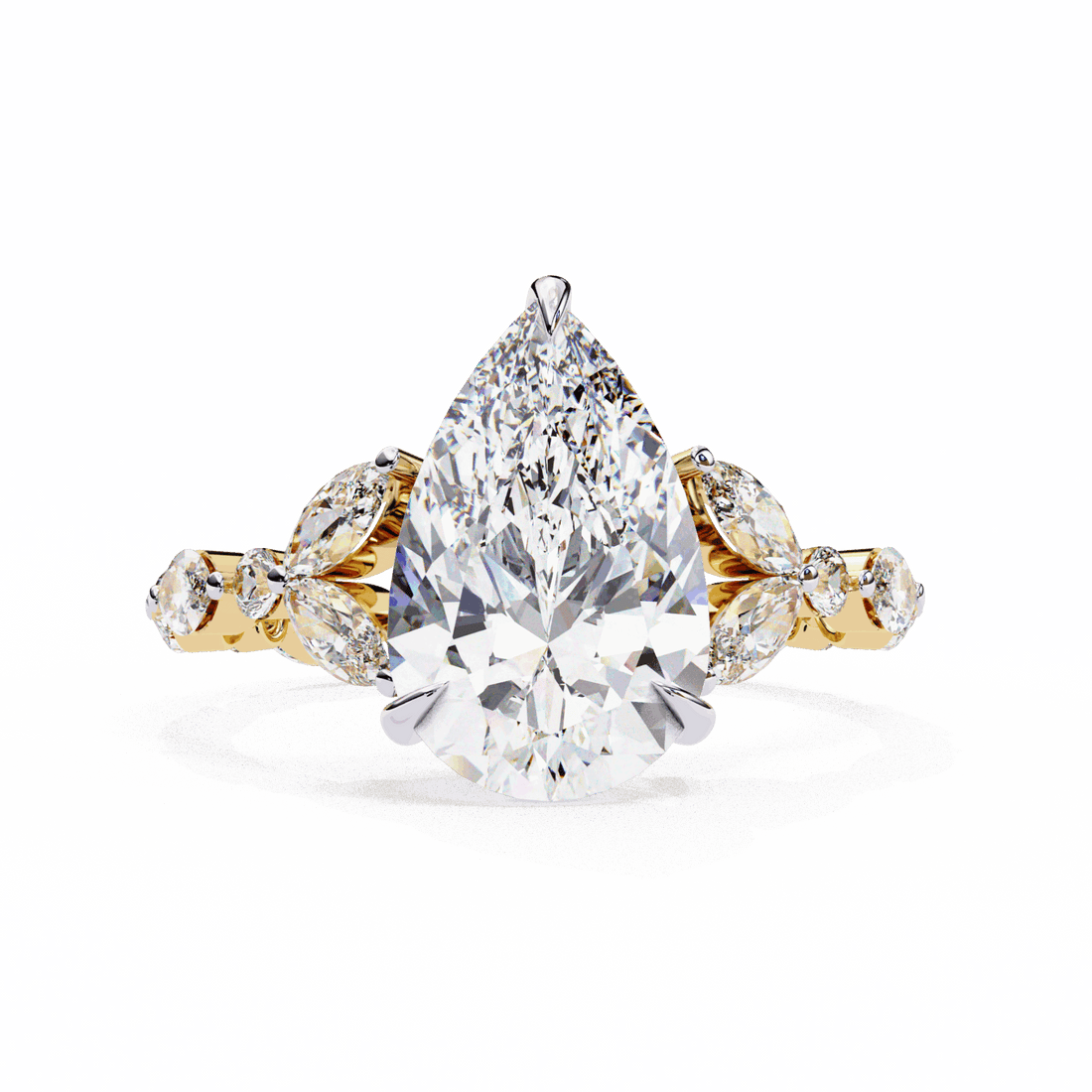 4 Carat Pear Signature Wear Ring in Moissanite | House of Estara