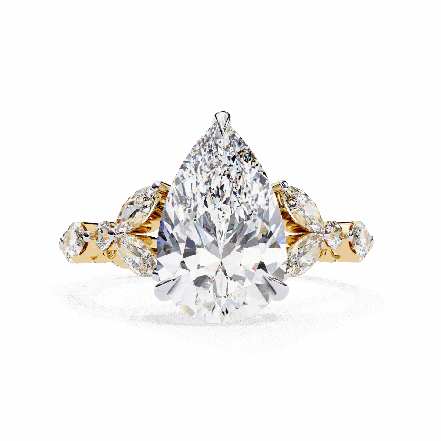 4 Carat Pear Signature Wear Ring in Moissanite | House of Estara