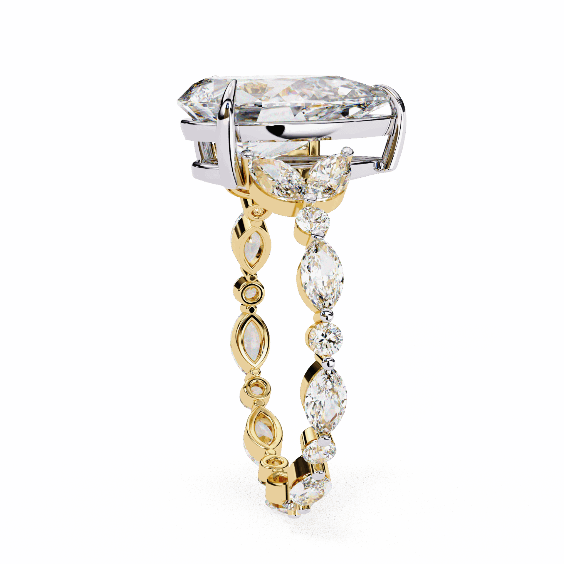 4 Carat Pear Signature Wear Ring in Moissanite | House of Estara