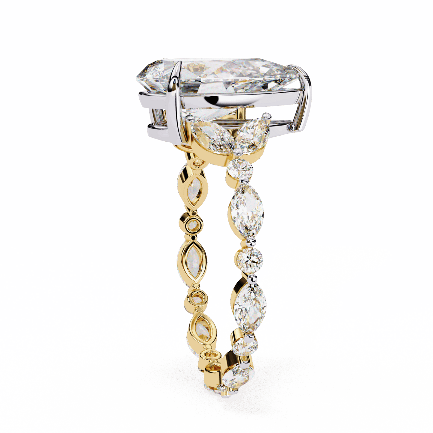 4 Carat Pear Signature Wear Ring in Moissanite | House of Estara