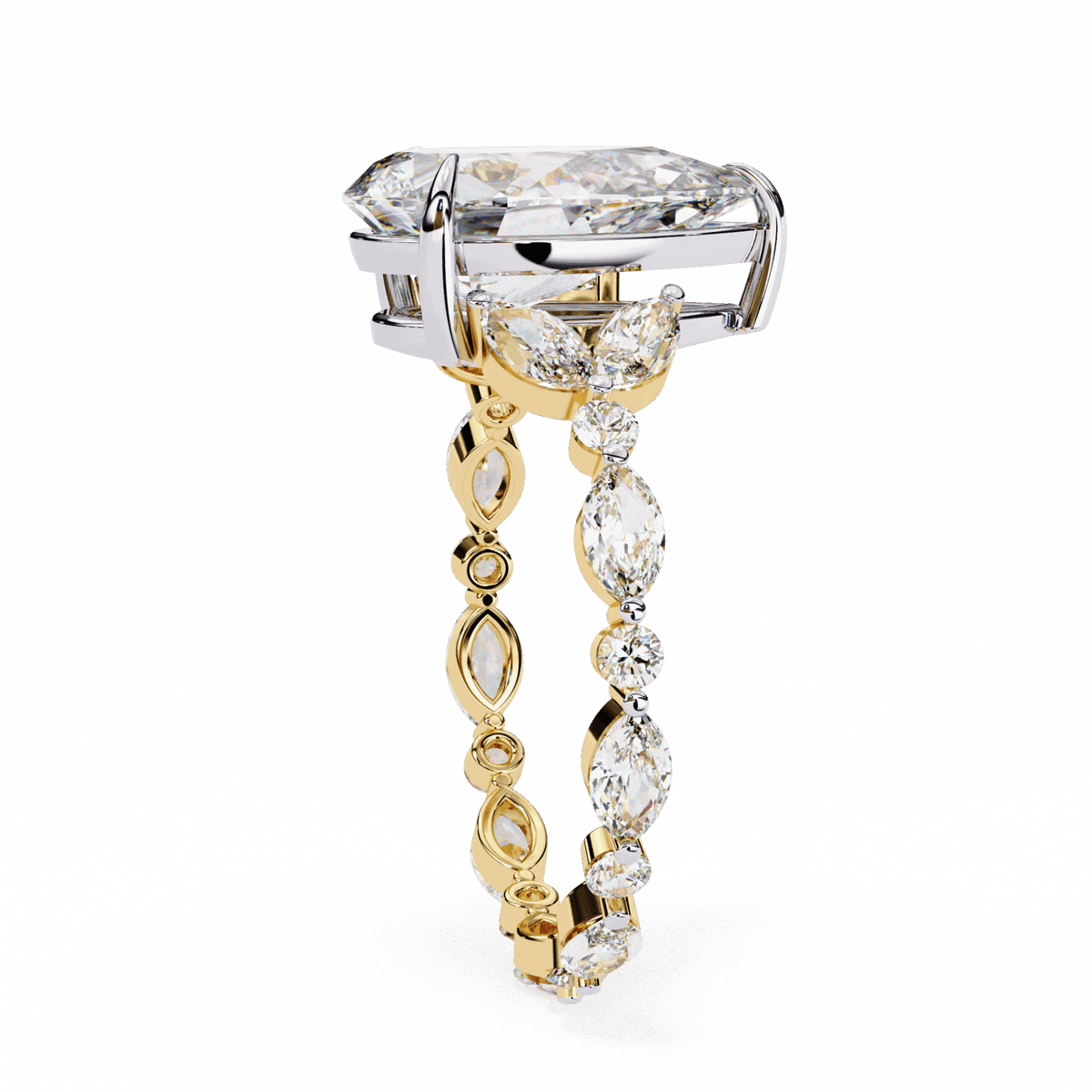 4 Carat Pear Signature Wear Ring in Moissanite | House of Estara