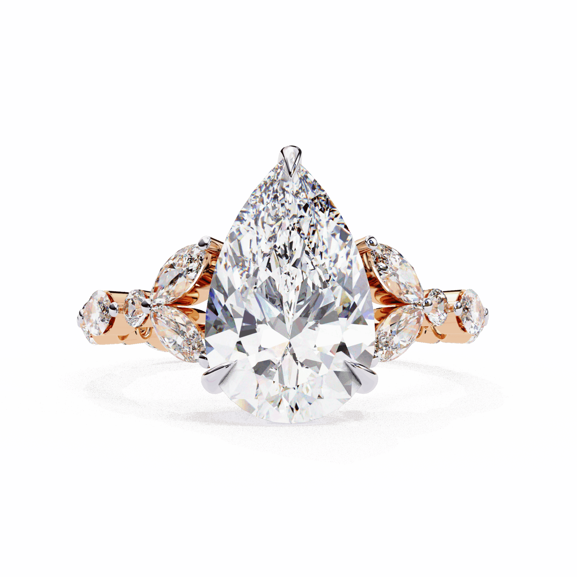 4 Carat Pear Signature Wear Ring in Moissanite | House of Estara