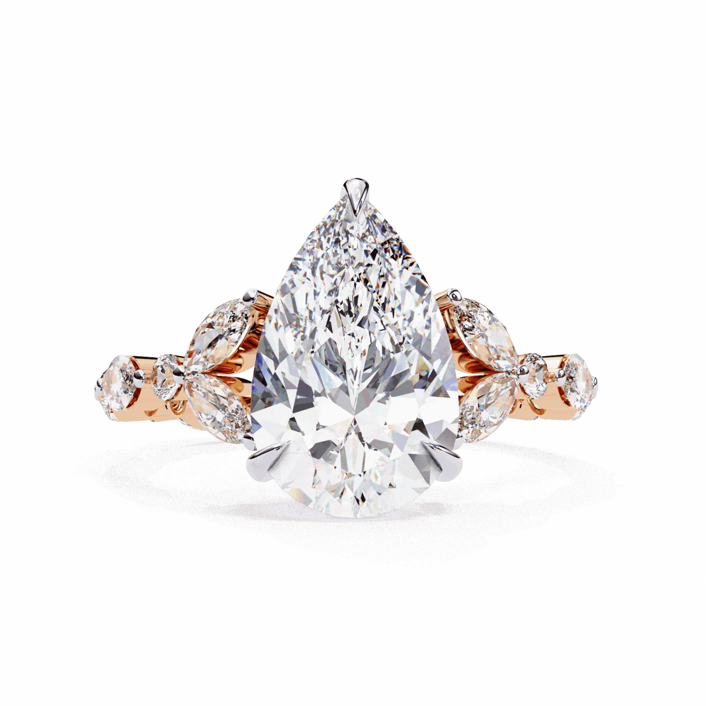 4 Carat Pear Signature Wear Ring in Moissanite | House of Estara