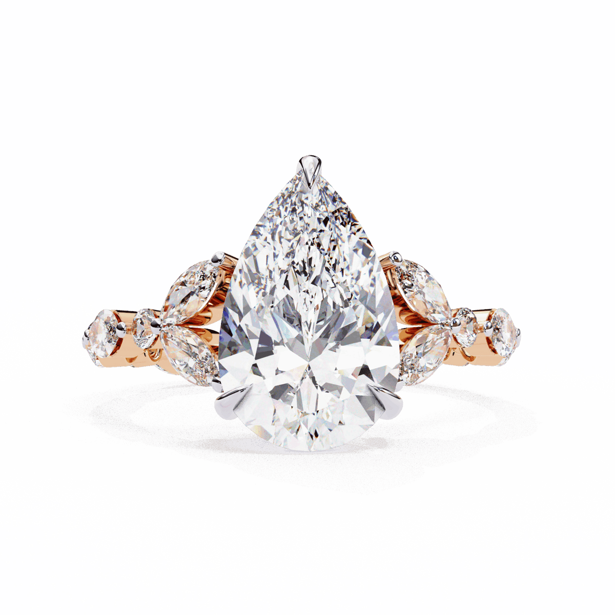 4 Carat Pear Signature Wear Ring in Moissanite | House of Estara