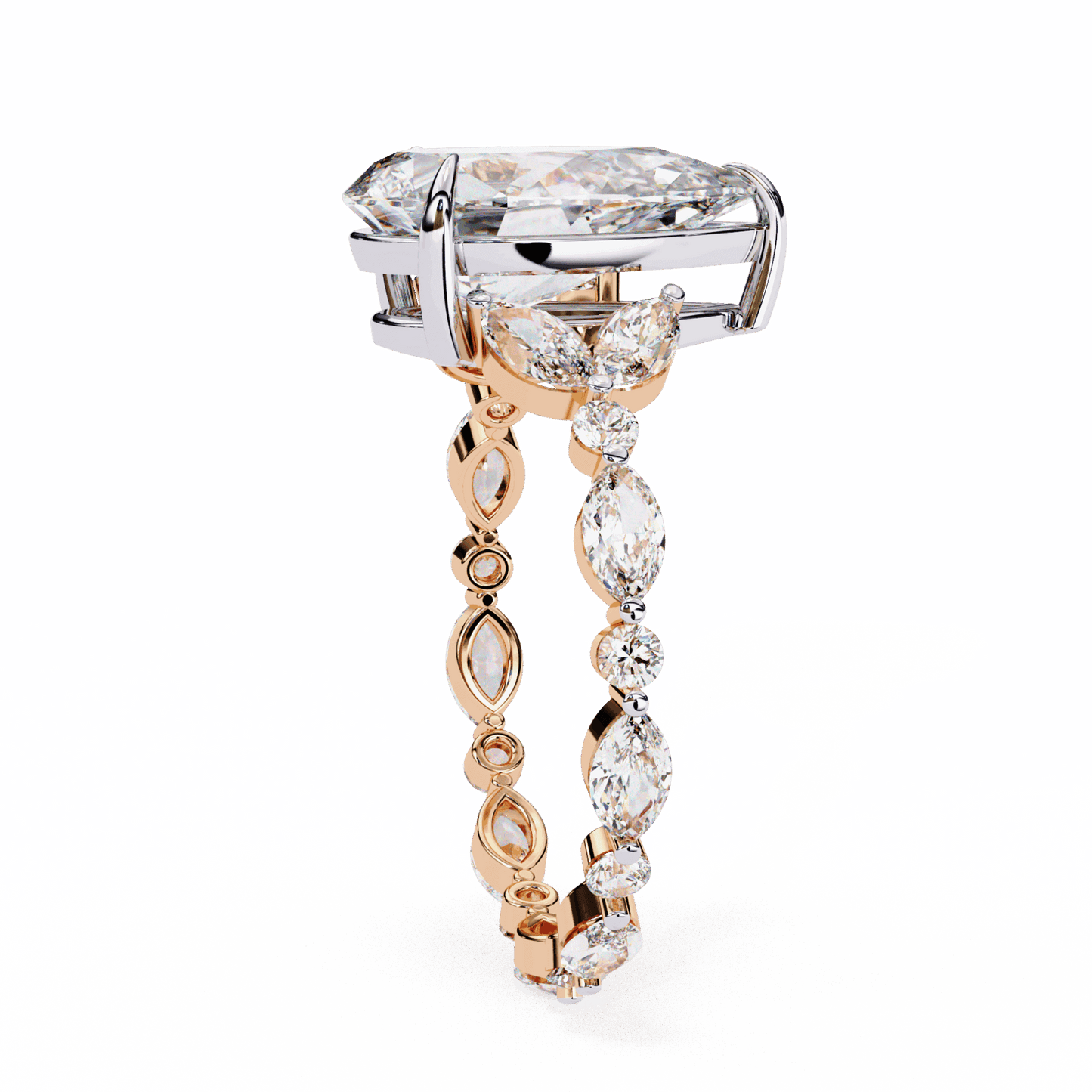 4 Carat Pear Signature Wear Ring in Moissanite | House of Estara