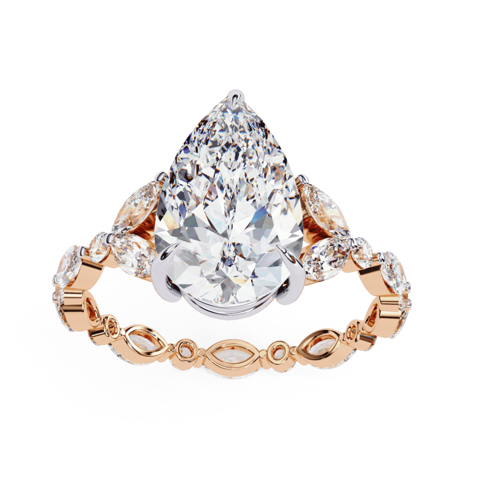 4 Carat Pear Signature Wear Ring in Moissanite | House of Estara
