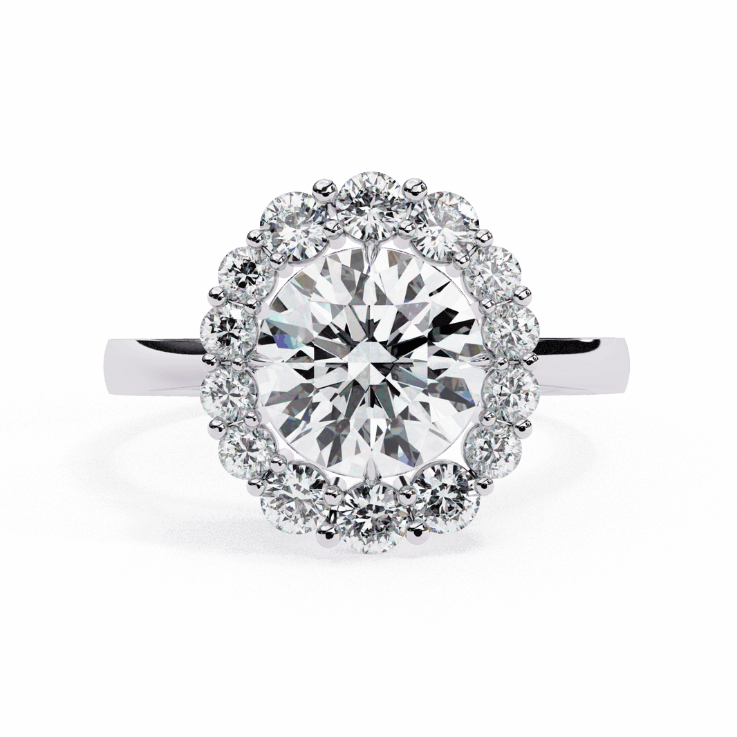 2.5 Carat Round Minimal Statement Ring in Moissanite | House of Estara
