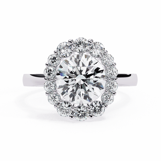 2.5 Carat Round Minimal Statement Ring in Moissanite | House of Estara
