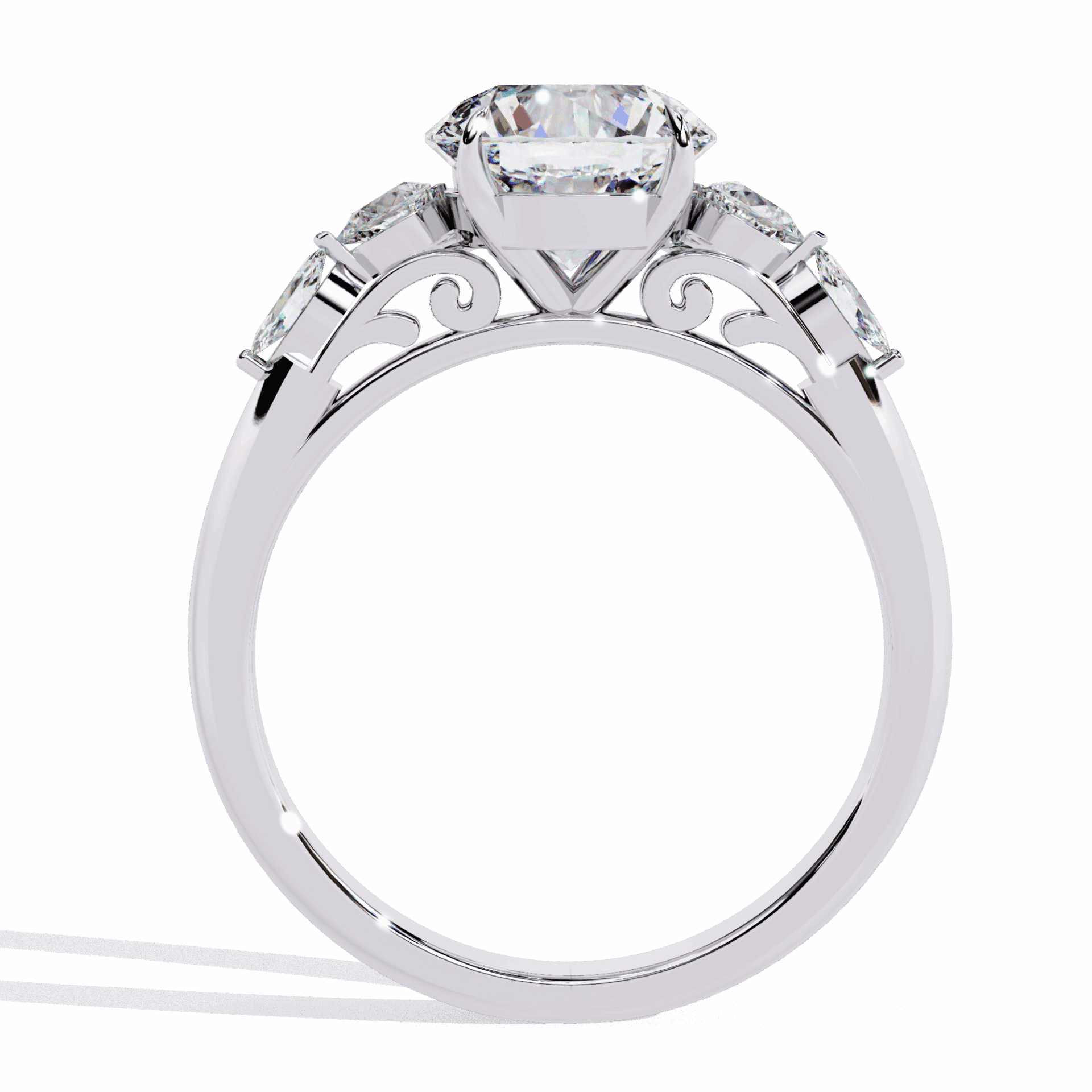 3.5 Carat Round Signature Wear Ring in Moissanite | House of Estara