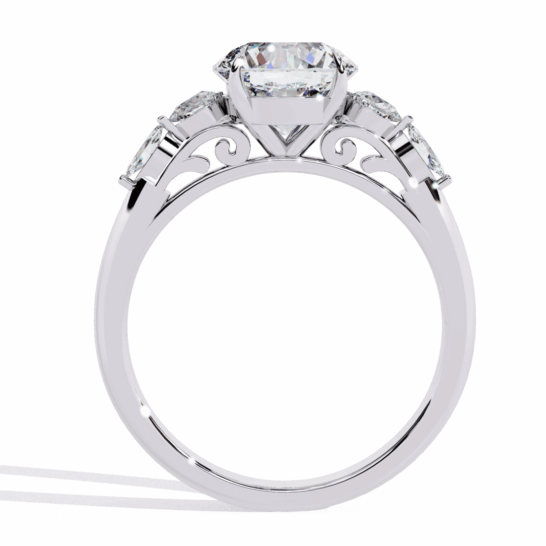 3.5 Carat Round Signature Wear Ring in Moissanite | House of Estara