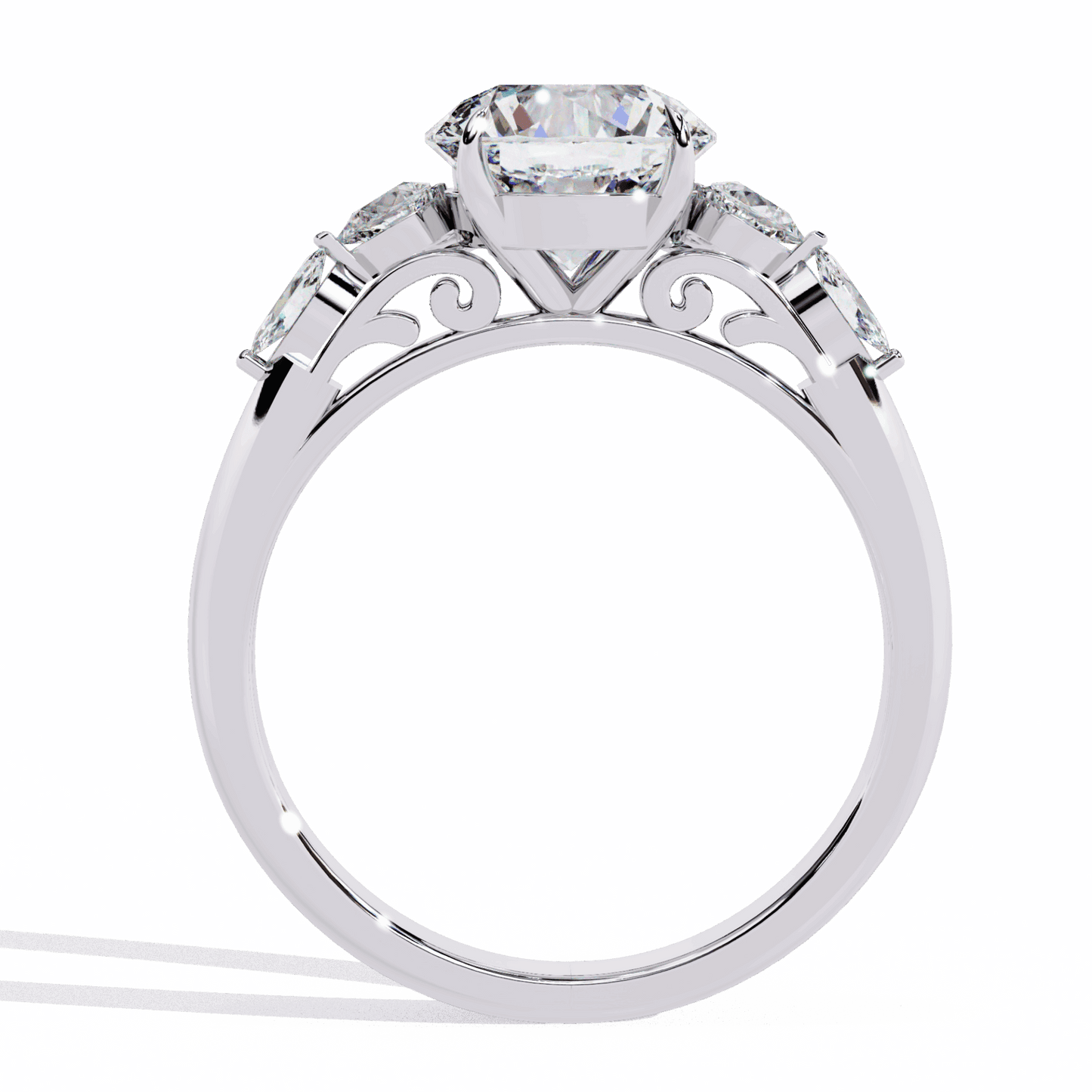 3.5 Carat Round Signature Wear Ring in Moissanite | House of Estara