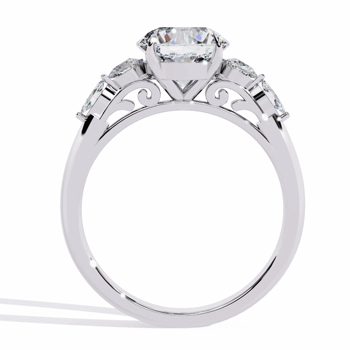 3.5 Carat Round Signature Wear Ring in Moissanite | House of Estara