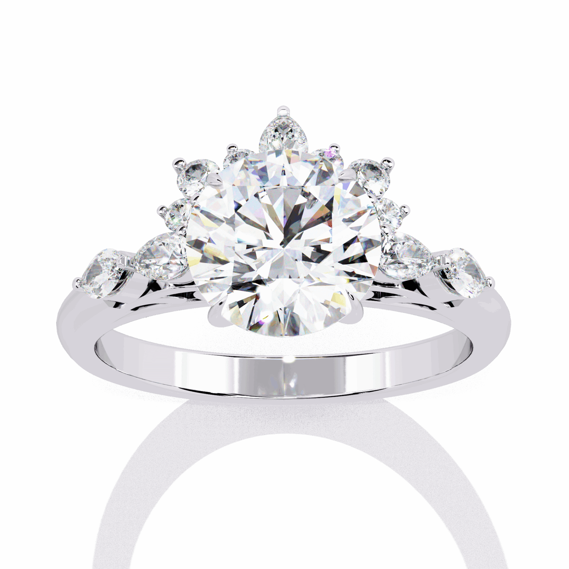 3.5 Carat Round Signature Wear Ring in Moissanite | House of Estara