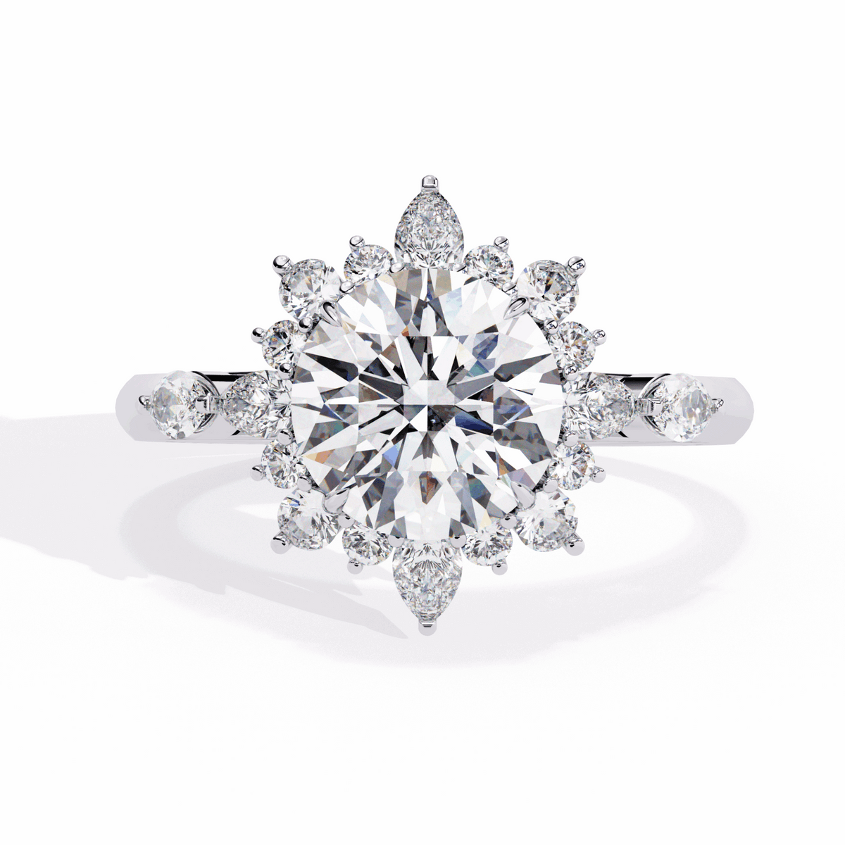 2 Carat Round Signature Wear Ring in Moissanite | House of Estara
