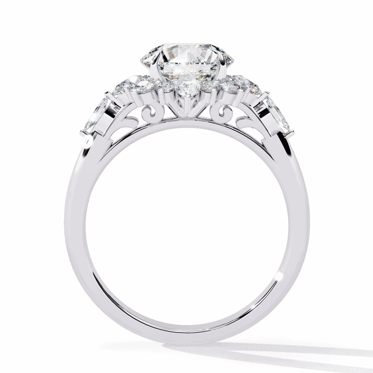 2 Carat Round Signature Wear Ring in Moissanite | House of Estara