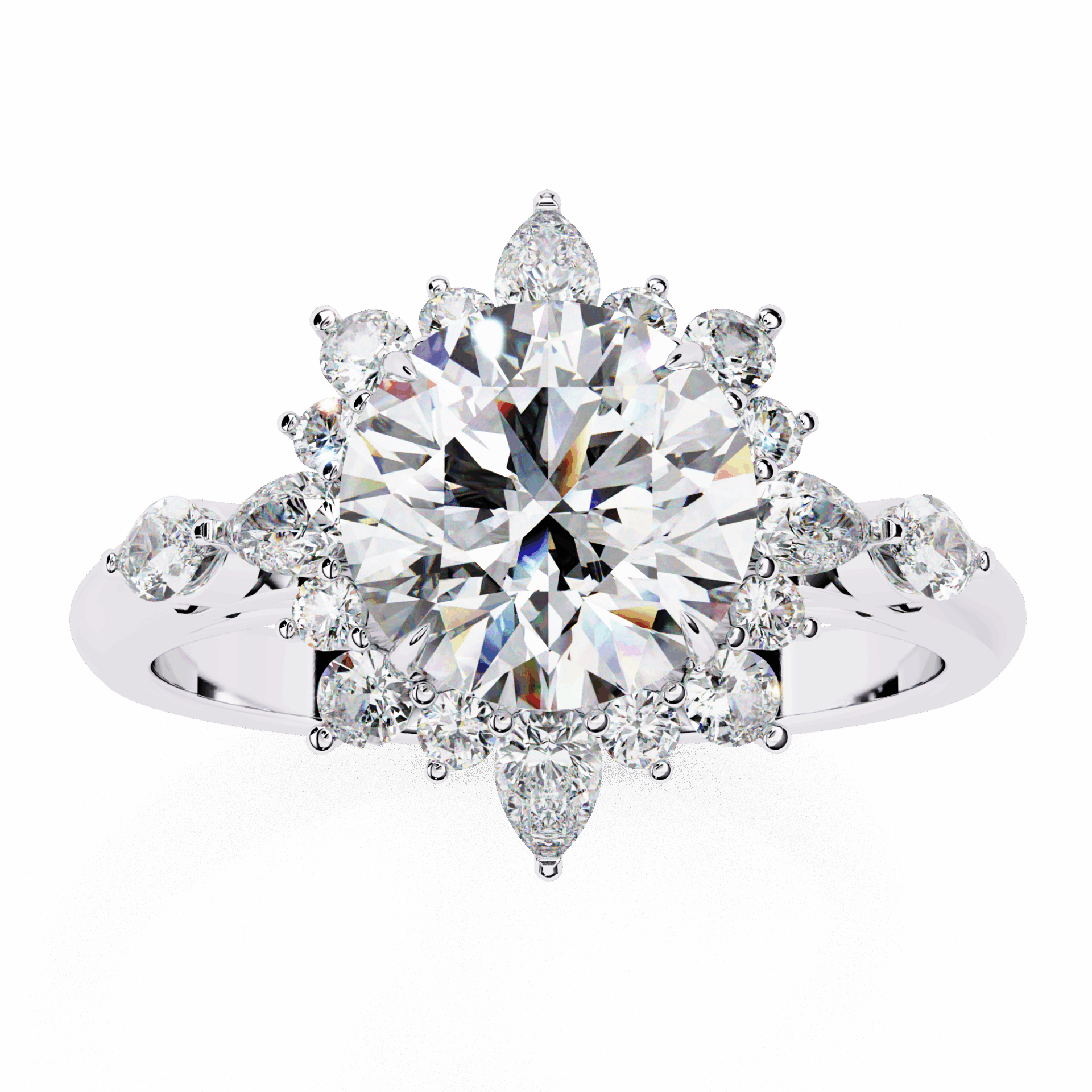 2 Carat Round Signature Wear Ring in Moissanite | House of Estara