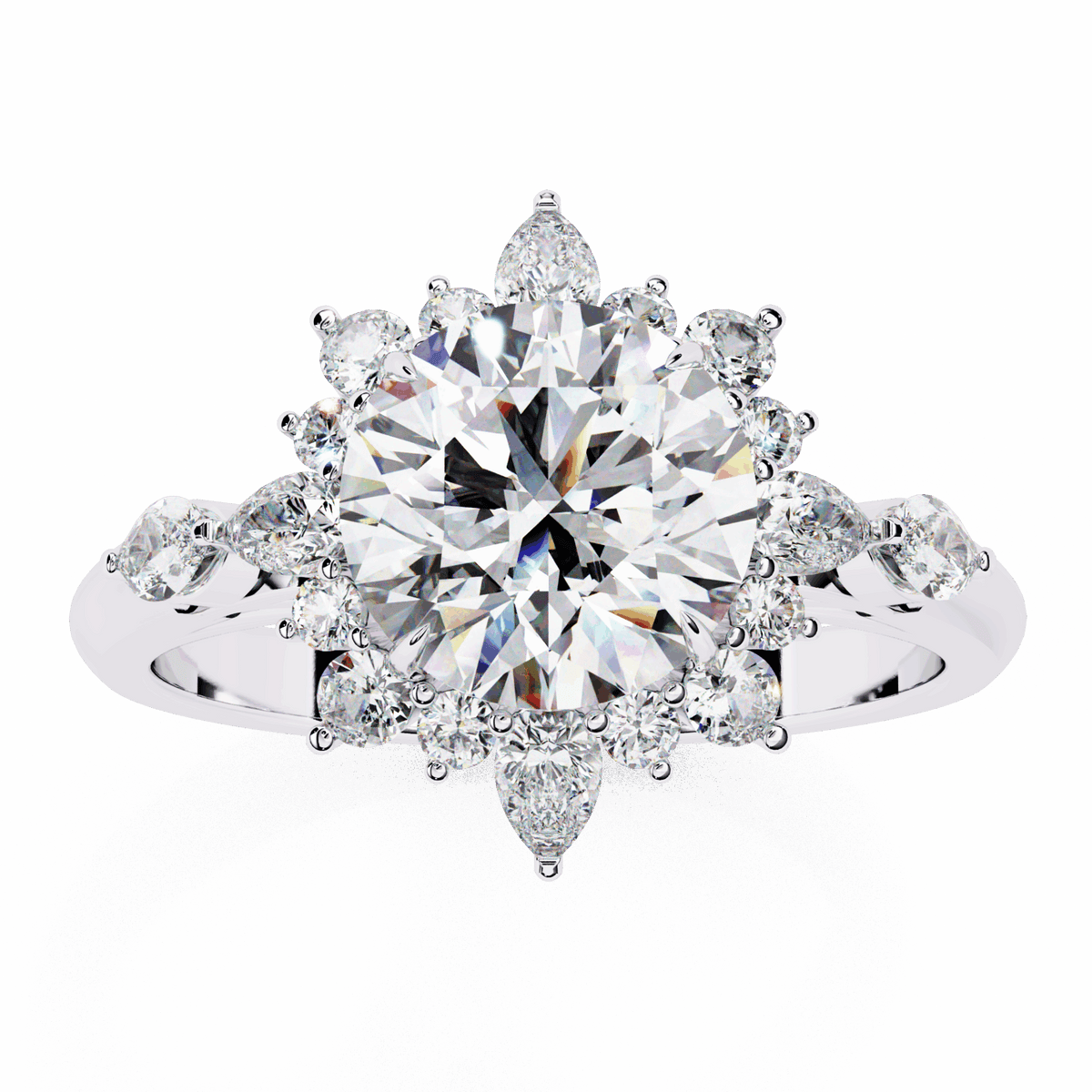 2 Carat Round Signature Wear Ring in Moissanite | House of Estara