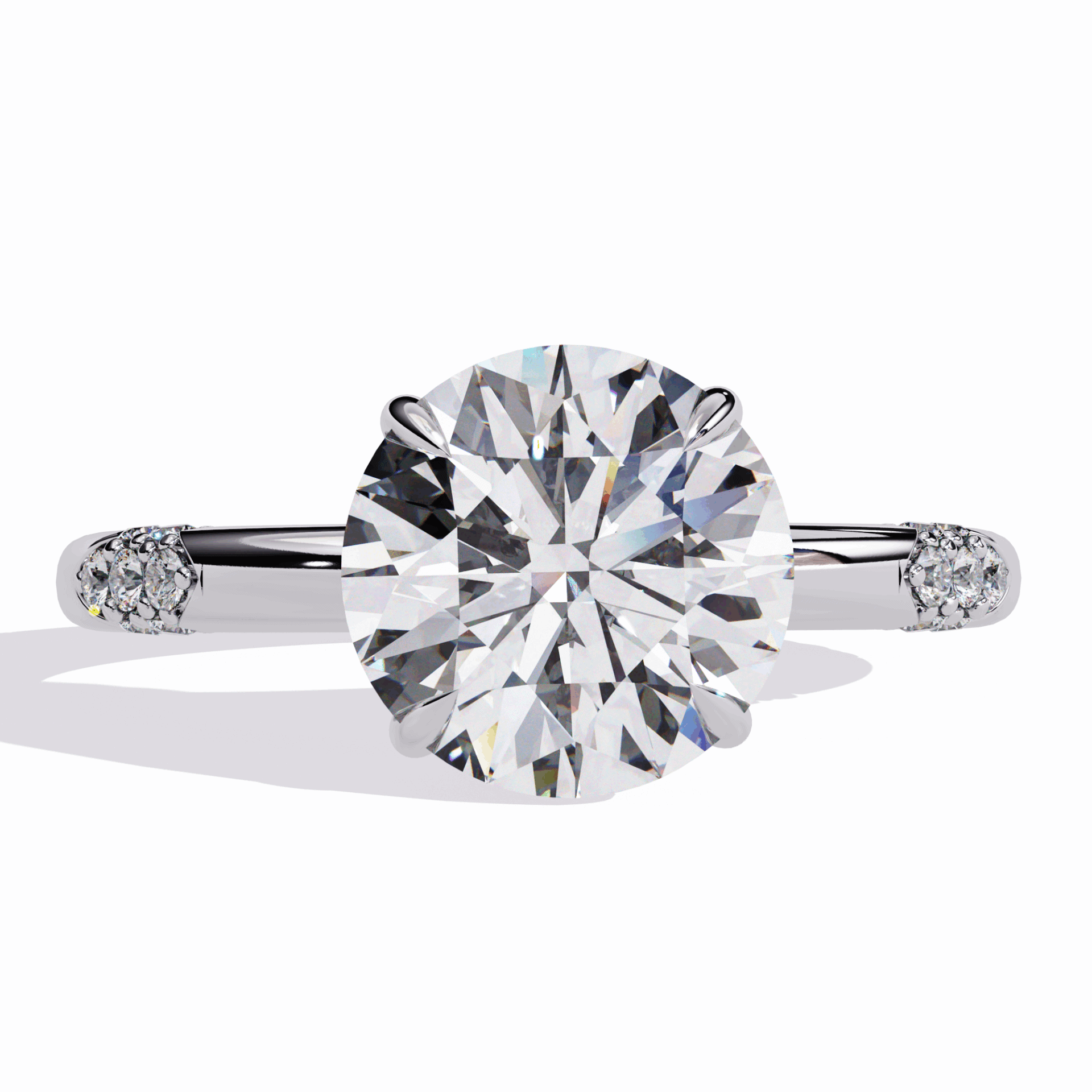 2.75 Carat Round Halo Solitaire Ring in Moissanite | House of Estara