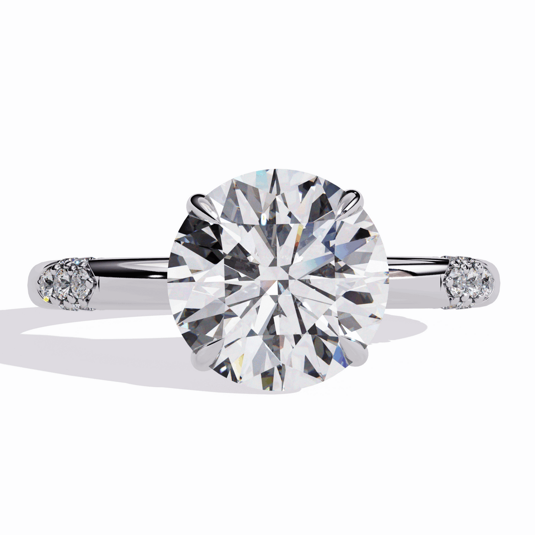 2.75 Carat Round Halo Solitaire Ring in Moissanite | House of Estara