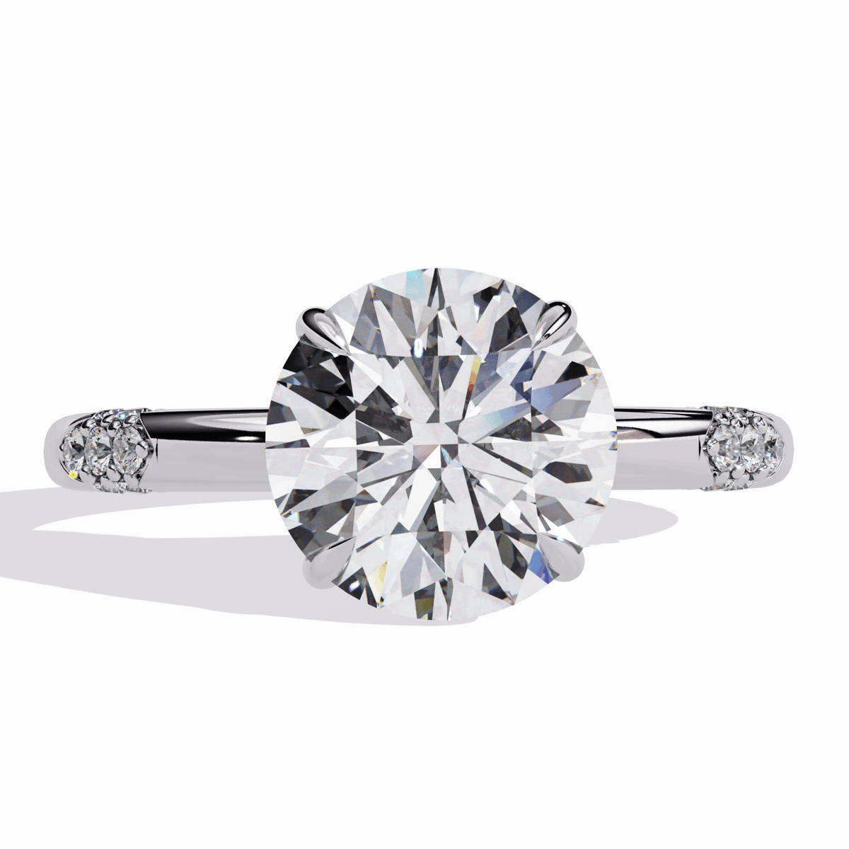 2.75 Carat Round Halo Solitaire Ring in Moissanite | House of Estara