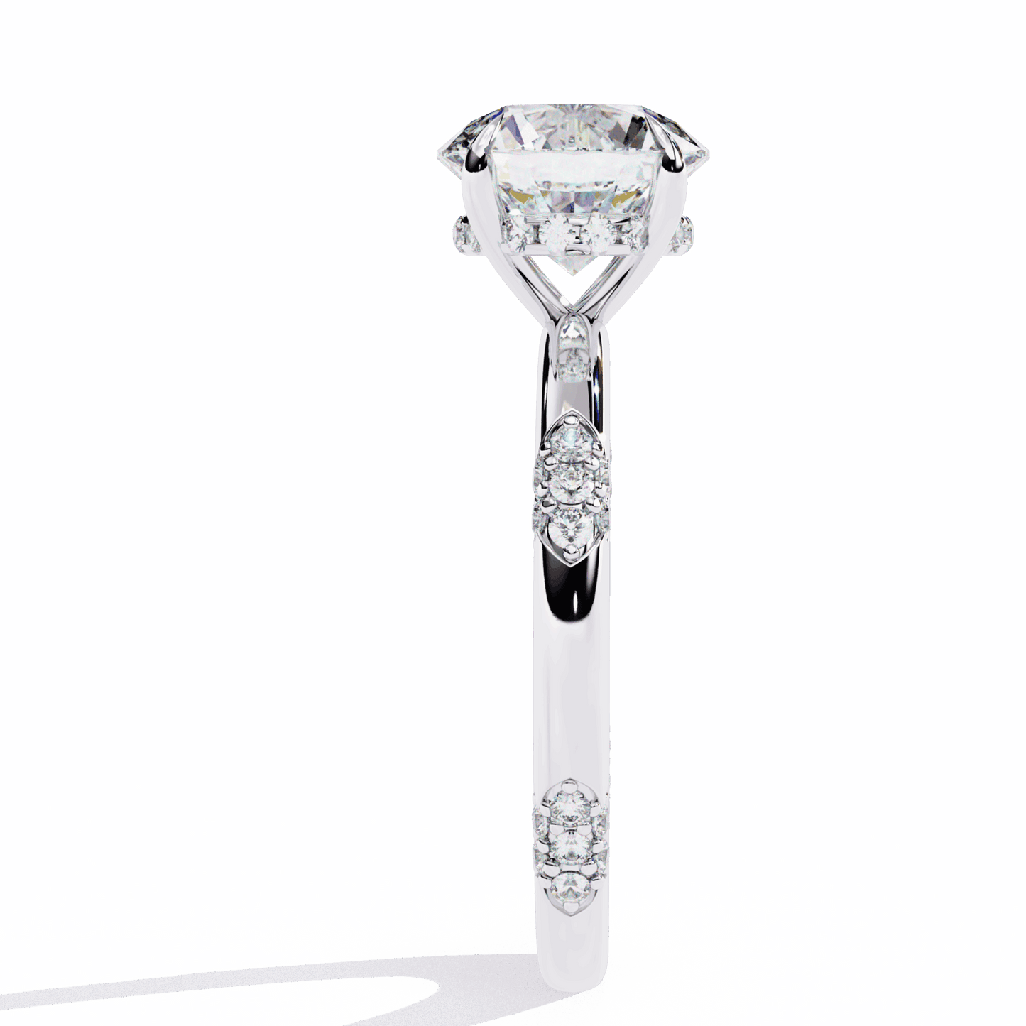 2.75 Carat Round Halo Solitaire Ring in Moissanite | House of Estara