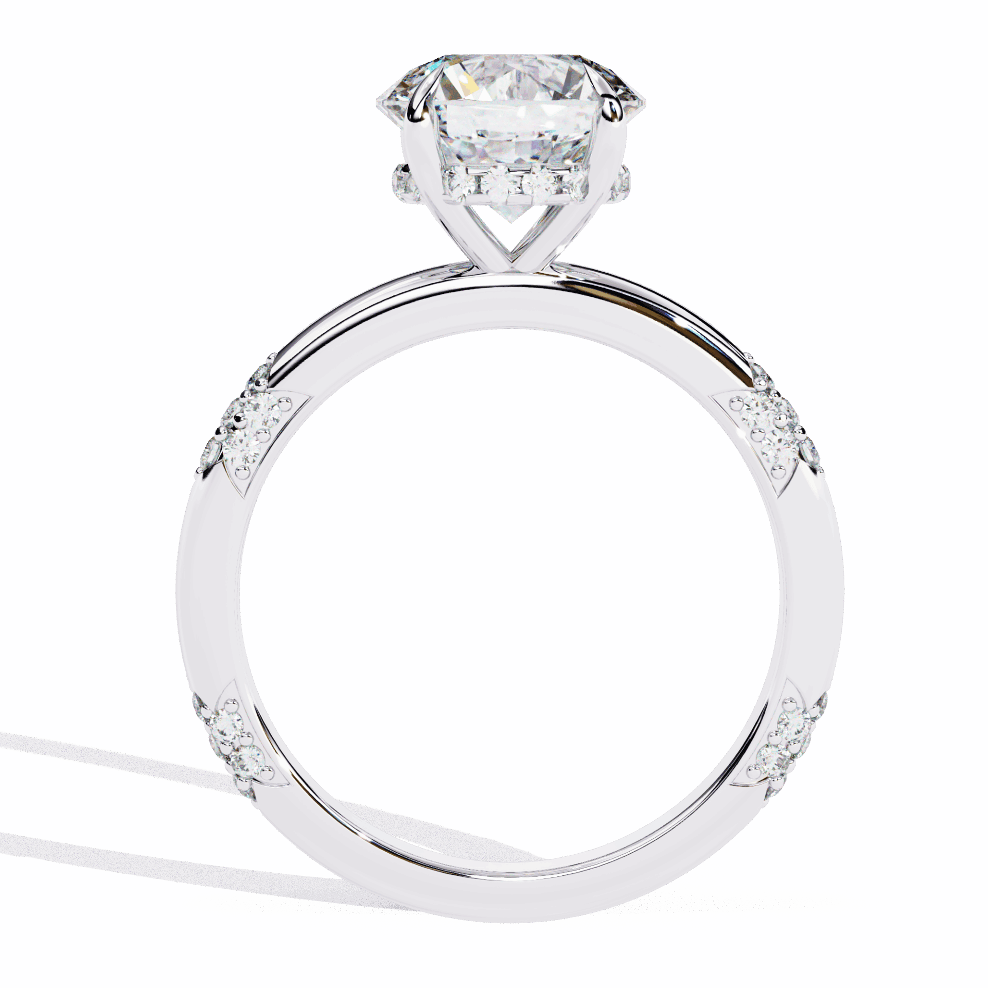 2.75 Carat Round Halo Solitaire Ring in Moissanite | House of Estara