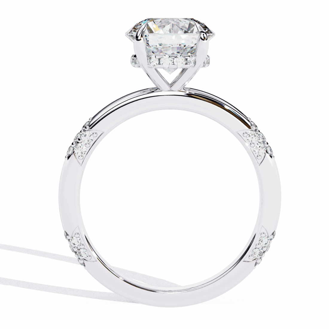 2.75 Carat Round Halo Solitaire Ring in Moissanite | House of Estara