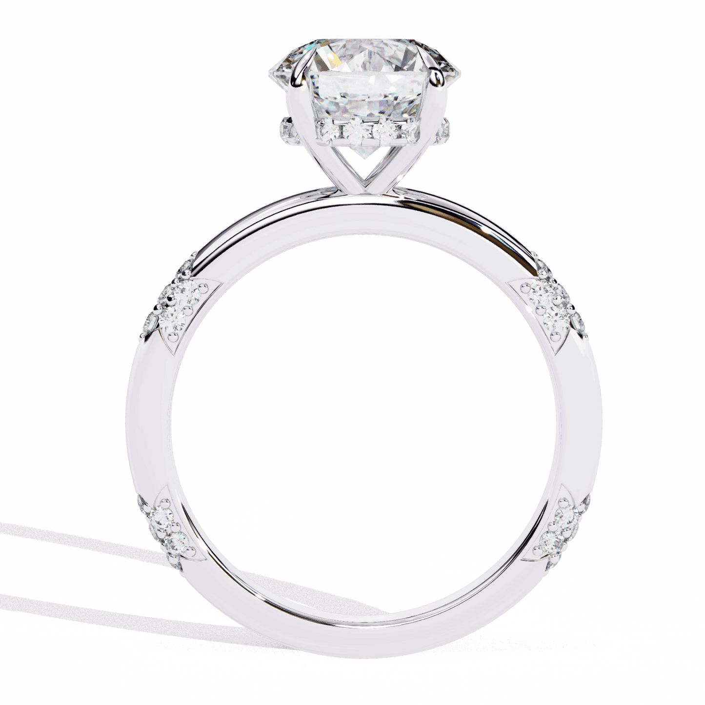 2.75 Carat Round Halo Solitaire Ring in Moissanite | House of Estara